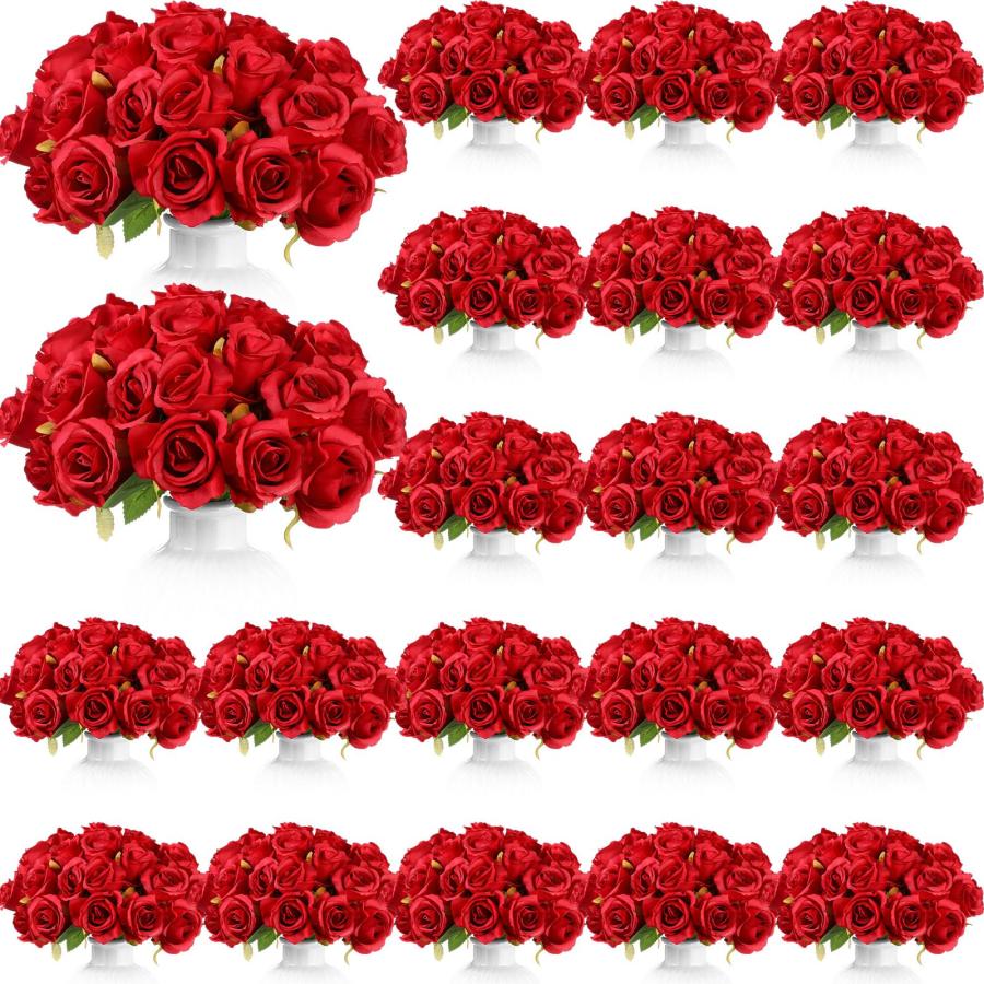 【並行輸入品】Jexine 360 ヘッド 30 ブーケ 造花バラ フラワー バルク フェイクローズ フラワーブーケ リアルなシルクフェイクロー | 