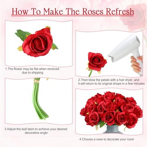 【並行輸入品】Jexine 360 ヘッド 30 ブーケ 造花バラ フラワー バルク フェイクローズ フラワーブーケ リアルなシルクフェイクロー |  | 07