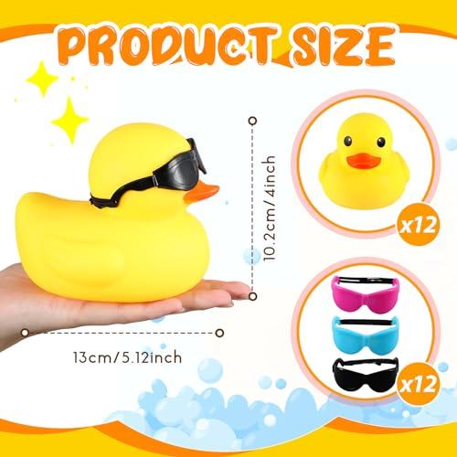 並行輸入品】Deekin 12個セット Lサイズ ゴム製アヒル サングラス付き