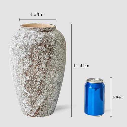 【並行輸入品】COTYNI 素朴なセラミック床 大型花瓶 農家の装飾 陶器粘土 トールテラコッタ花瓶 花用 陶器の花瓶 リビングルームの装飾用_4