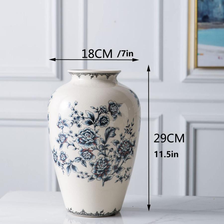 【並行輸入品】Jayiaine 花瓶 トールフロア花瓶 中国製花瓶 セラミック アート ホームデコレーション 日本の花瓶棚 12インチ 装飾枝や |  | 09