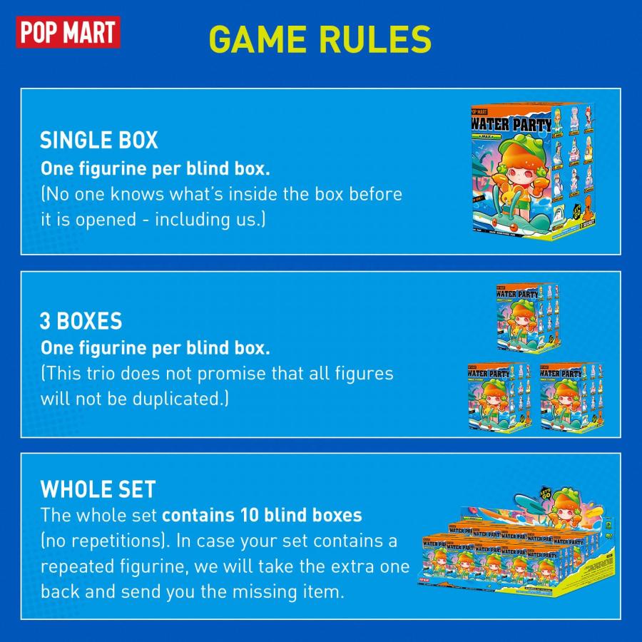 【並行輸入品】POP MART ウォーターパーティー ブラインドボックスフィギュア ランダムデザイン モダンなホームデコレーション用おもちゃセッの画像