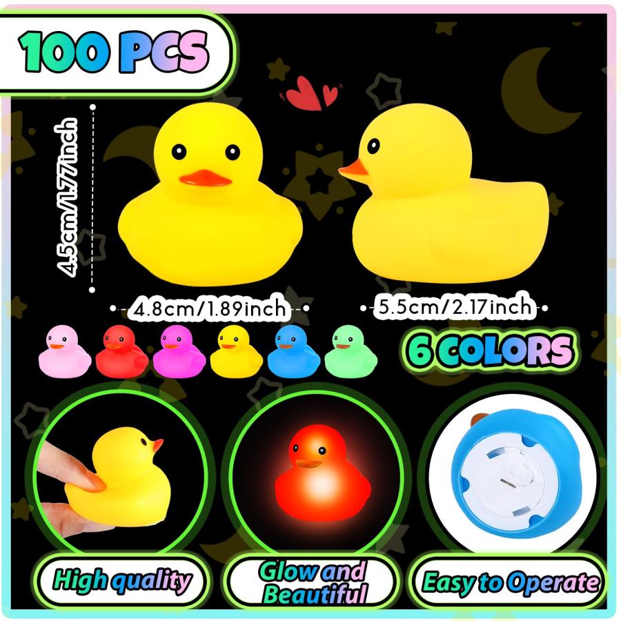 【並行輸入品】Deekin LEDライトアップラバーダック 2インチ ミックスカラー かわいい小さなアヒル 光るおもちゃ アヒル 誕生日パーティ |  | 03
