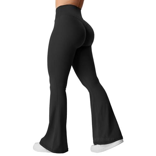 【並行輸入品】YEOREO Kalie Flare Scrunch Leggings for Women V Cross Waist Bell_1