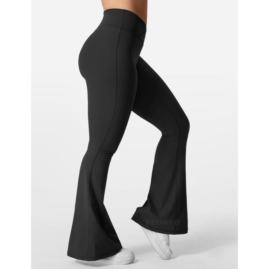 【並行輸入品】YEOREO Kalie Flare Scrunch Leggings for Women V Cross Waist Bell_9
