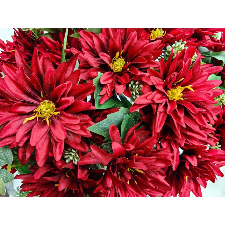 並行輸入品】Raxcelivia 3個パック 人工ダリア 9つの頭の花 満開ブーケ
