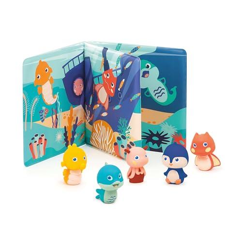 【並行輸入品】LUDI Plastic Play Book for Bath time 5 Finger Puppets: Sea B_1