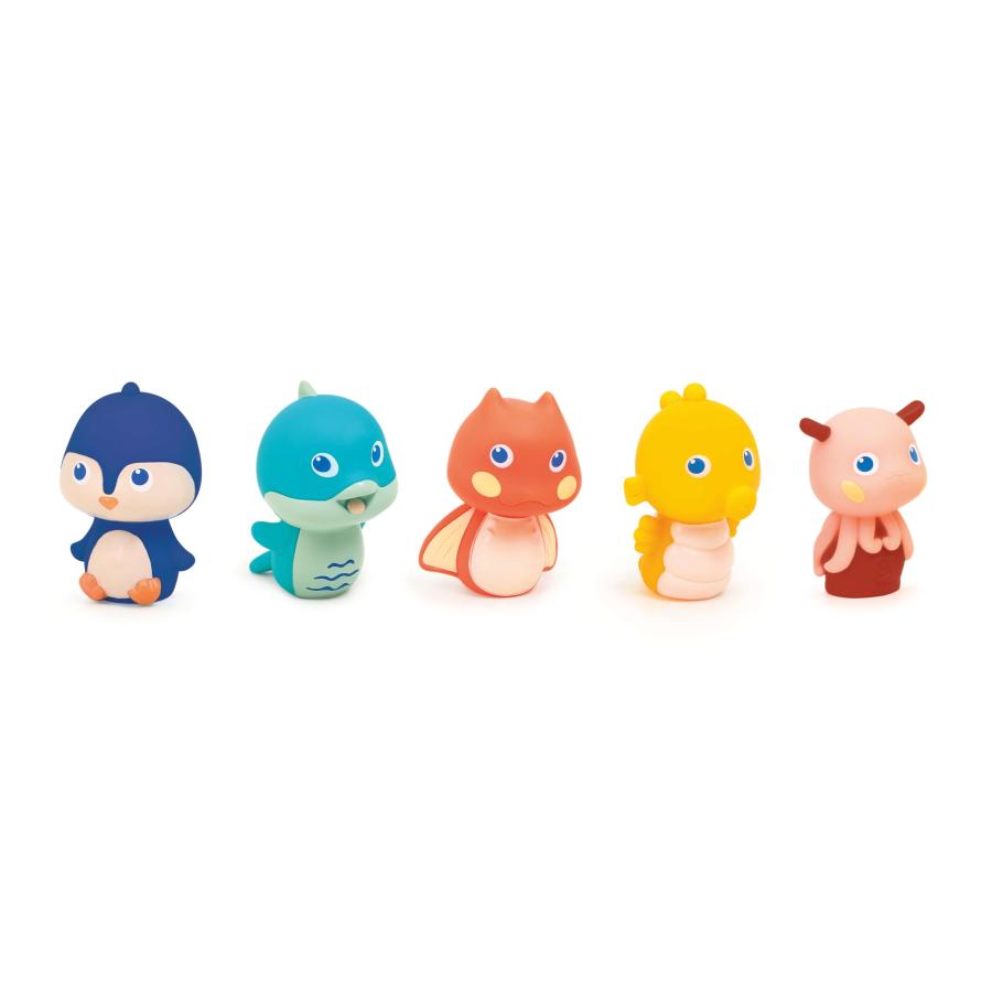 【並行輸入品】LUDI Plastic Play Book for Bath time 5 Finger Puppets: Sea B_5