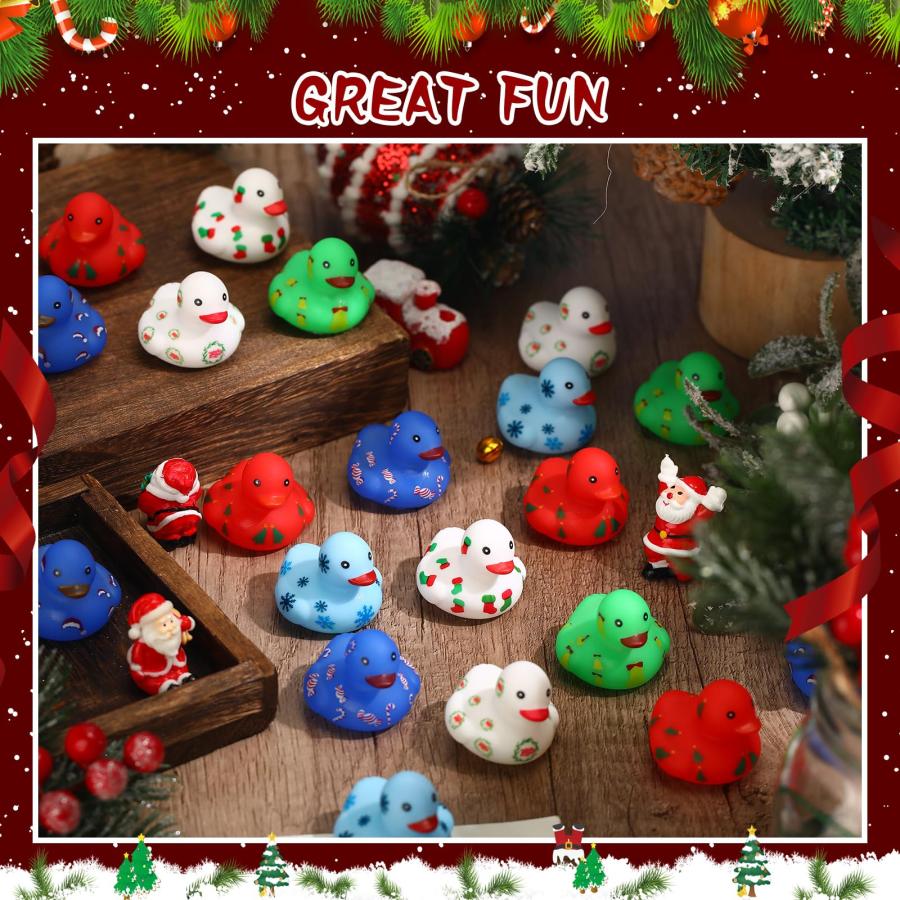 【並行輸入品】Hiboom 200 Pcs Christmas Bath Toys Rubber Ducks for Boys Girls S_9