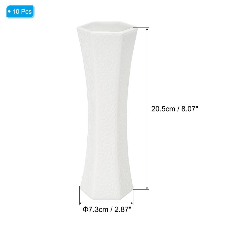 【並行輸入品】PATIKIL 花瓶 10個パック プラスチック花瓶 セラミック風 小さなトールフローラル花瓶 壊れないつぼみ テーブルセンターピ