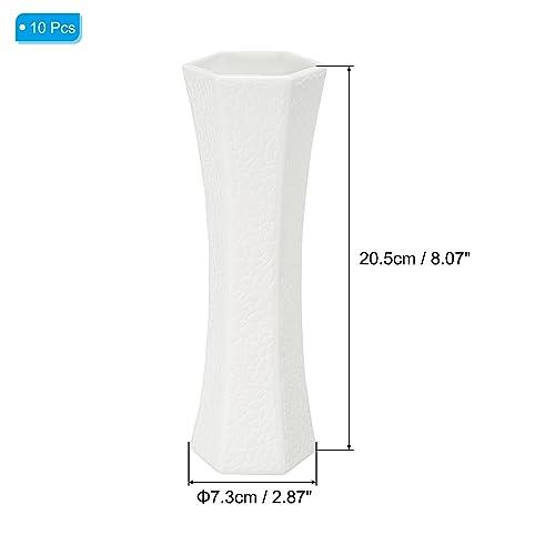 【並行輸入品】PATIKIL 花瓶 10個パック プラスチック花瓶 セラミック風 小さなトールフローラル花瓶 壊れないつぼみ テーブルセンターピ
