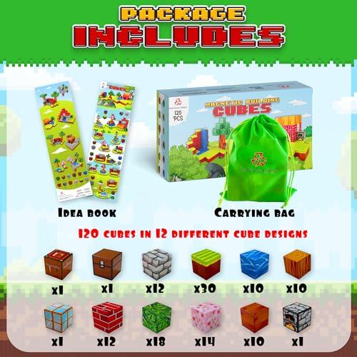 【並行輸入品】Magnetic Blocks Building Toys 120PCS   Build Mine Magnet World Sの画像