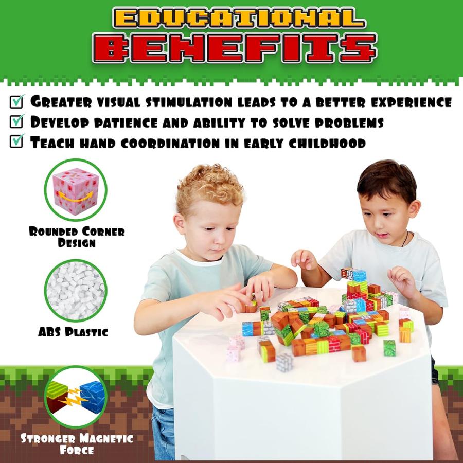 【並行輸入品】Magnetic Blocks Building Toys 120PCS   Build Mine Magnet World Sの画像