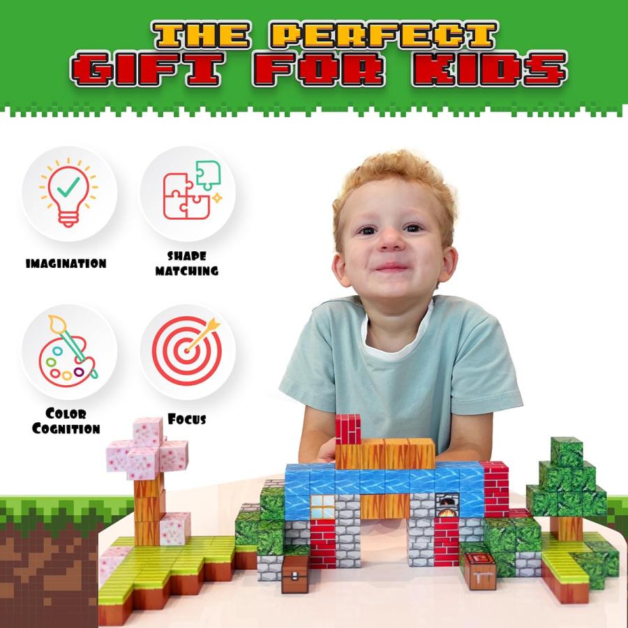 【並行輸入品】Magnetic Blocks Building Toys 120PCS   Build Mine Magnet World Sの画像