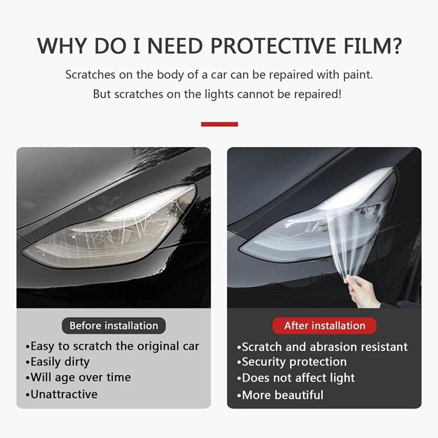 【並行輸入品】車のヘッドライト保護フィルム に適合する ベンツ C クラス W206 2022 現在 カーライトフィルム TPU ステッカー 車 |  | 05