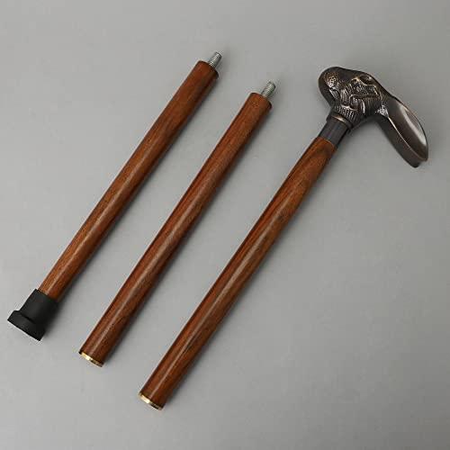 【並行輸入品】Bhartiya Handicrafts ラビットヘッド スタイリッシュな木製ウォーキング杖 シルバーとアンティークメッキラビット_4