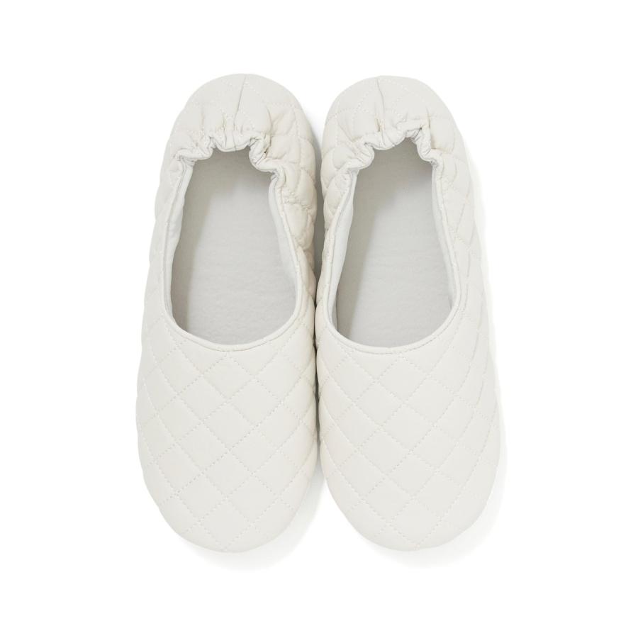 【並行輸入品】[Francfranc] フランフラン ポケッタブルルームシューズ キルティング ホワイト Francfranc Quilted_3