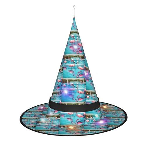 【並行輸入品】Breaux Flamingo And Swimming Pool Print Halloween Witch Hat Deco_1