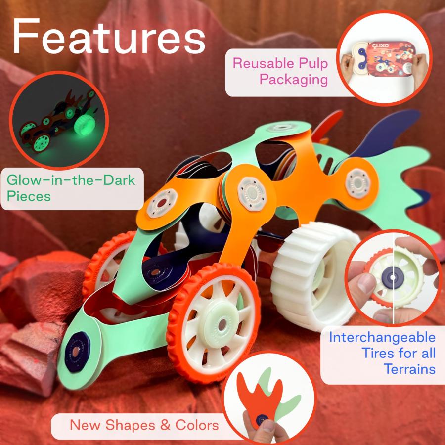【並行輸入品】Clixo Mars Rover Pack   Glow in The Dark Wheels Magnetic Buildinの画像