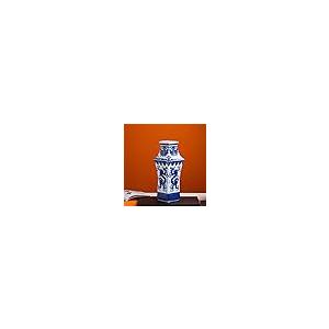 【並行輸入品】Blue and White Ceramic Vase for Flowers Tall Large Floor Shelf D_2