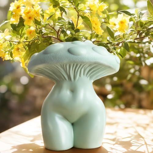 並行輸入品】GUGUGO 10インチ キノコ 女性 ボディ花瓶 装飾用 風変わり