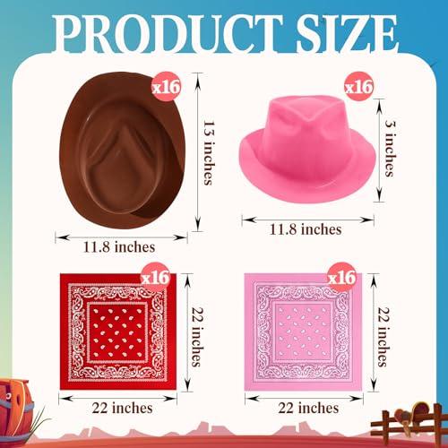 【並行輸入品】Hillban 72 Pack Cowboy Hat and Bandana Set， 36 Cowboy Hats 36 Co_4