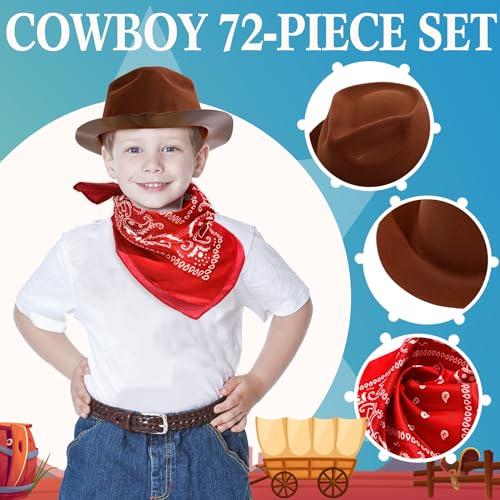 【並行輸入品】Hillban 72 Pack Cowboy Hat and Bandana Set， 36 Cowboy Hats 36 Co_7