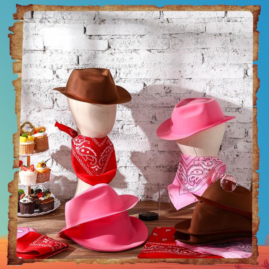【並行輸入品】Hillban 72 Pack Cowboy Hat and Bandana Set， 36 Cowboy Hats 36 Co_9