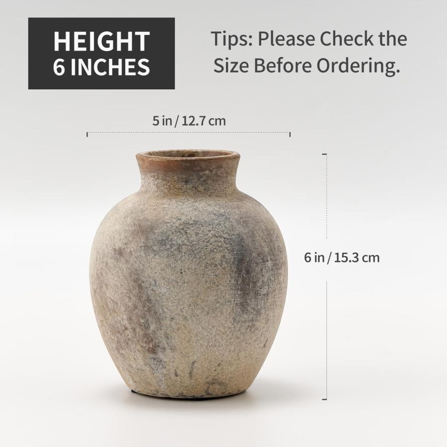 並行輸入品】SIDUCAL セラミック装飾花瓶 | 6インチ 陶器 素朴な農家の