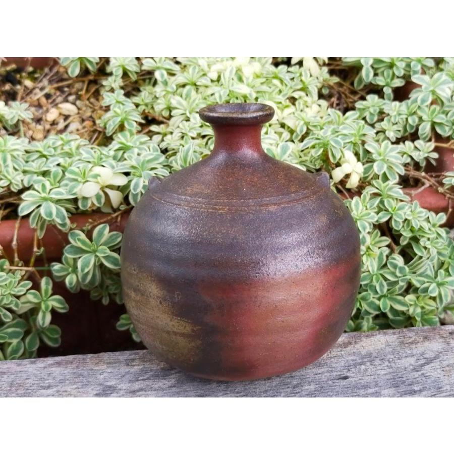 備前焼　耳付き花瓶(2) 並行輸入品】双耳 備前 花器 在銘 (8) 花瓶 一輪挿し 骨董 古玩