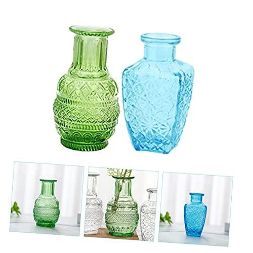 【並行輸入品】IMIKEYA 10 Pcs Stained Glass Vase Stained Glass Decor Vase for F_7
