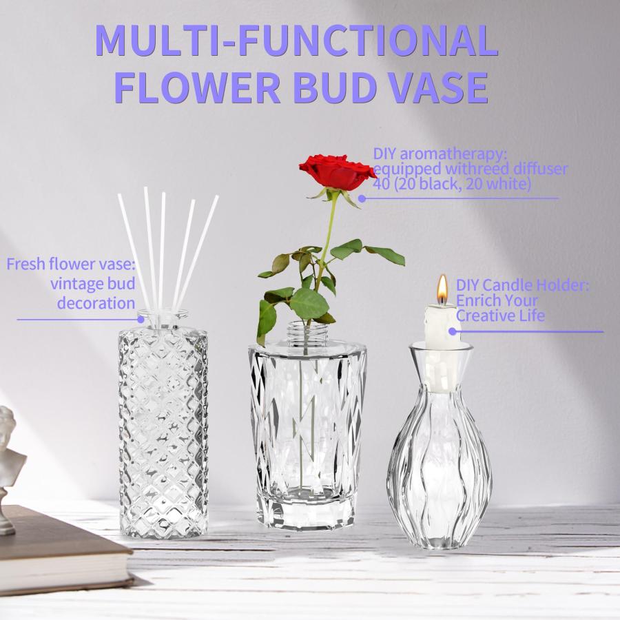 並行輸入品】MUB ガラスつぼみ花瓶セット 30個 小さな花瓶 花用 クリア
