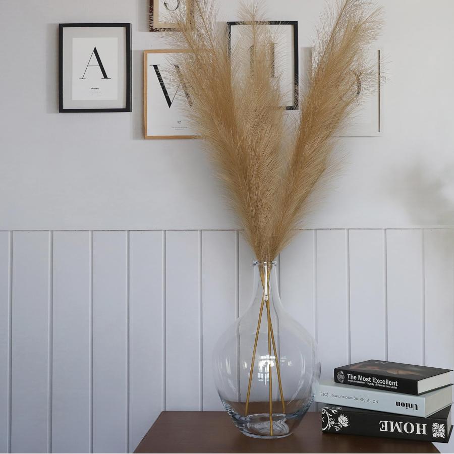 並行輸入品】15インチ 大型ガラスフロア花瓶 パンパスグラス 植物 花