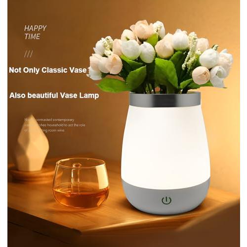 【並行輸入品】花瓶ランプ テーブルランプ USB充電フラワーランプ 花瓶テーブルランプ 調光機能付き ベッドサイドランプ つや消しシェード ウッ |  | 09