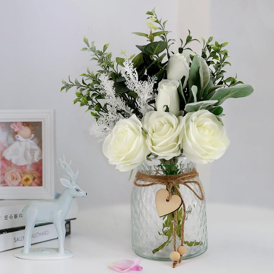 並行輸入品】Meltset 花瓶に入ったフェイクフラワー 造花のバラの花瓶