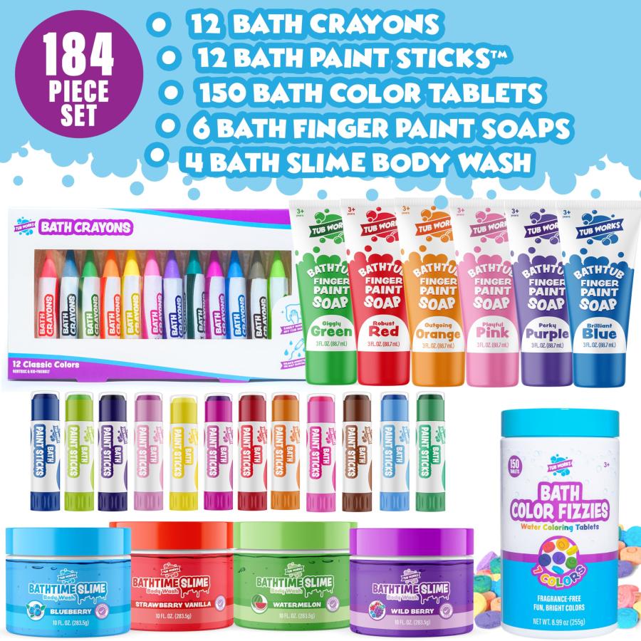 【並行輸入品】Tub Works〓 Kids Bath Toy Set | Nontoxic | Fizzy Bath Color Table_3