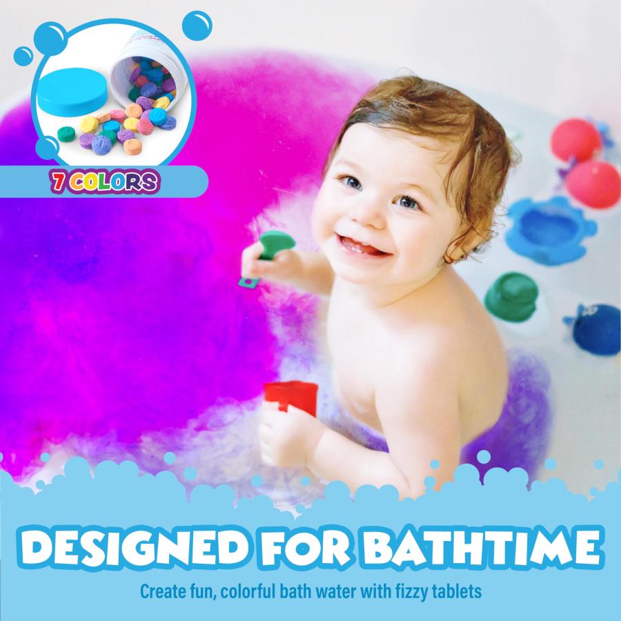 【並行輸入品】Tub Works〓 Kids Bath Toy Set | Nontoxic | Fizzy Bath Color Table_9