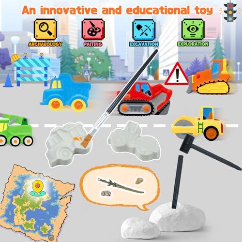 【並行輸入品】CORPER TOYS DIY石膏ペインティングキット エンジニアリング車両セットモデル 子供向け発掘ツール アート&クラフト用品