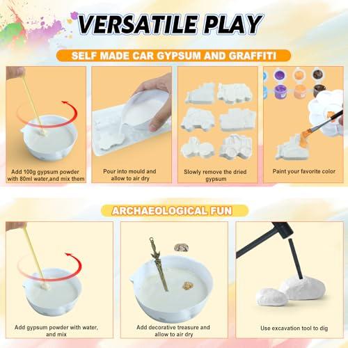 【並行輸入品】CORPER TOYS DIY石膏ペインティングキット エンジニアリング車両セットモデル 子供向け発掘ツール アート&クラフト用品