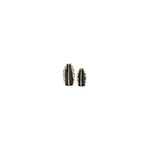 【並行輸入品】Flower Vases 2pcs Nordic Black Gold White Plating Leaf Ceramic Vの画像