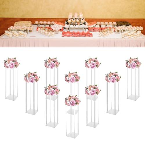 【並行輸入品】ATOLOMOTOR 10 Pcs 23.62\" Tall Rectangle Clear Column Flower Dispの画像