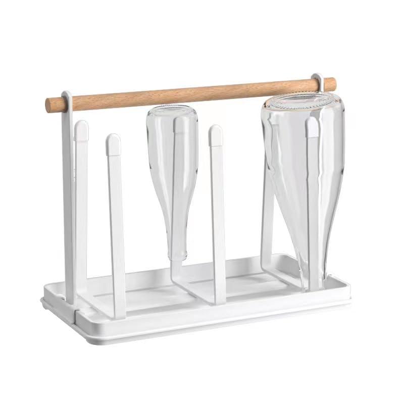 【並行輸入品】Neavessi ガラスカップボトルホルダー 乾燥ラックスタンド キッチンオーガナイザー 取り外し可能なドリップトレイ付き Nea | 