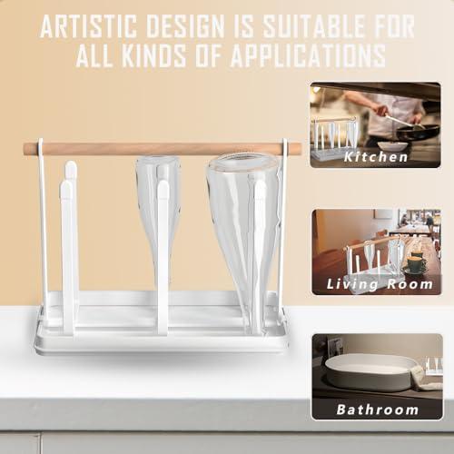 【並行輸入品】Neavessi ガラスカップボトルホルダー 乾燥ラックスタンド キッチンオーガナイザー 取り外し可能なドリップトレイ付き Nea |  | 06