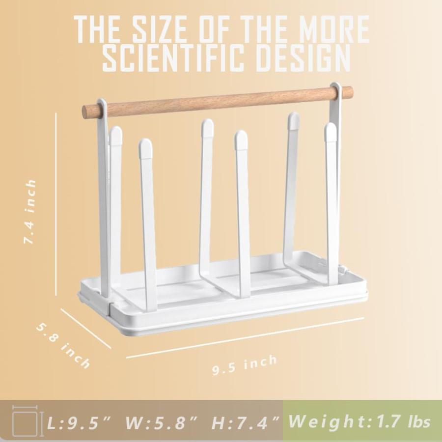 【並行輸入品】Neavessi ガラスカップボトルホルダー 乾燥ラックスタンド キッチンオーガナイザー 取り外し可能なドリップトレイ付き Nea |  | 08