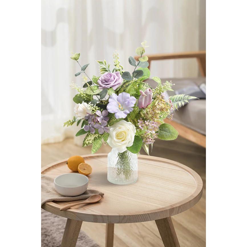 並行輸入品】GAATEEK 造花 紫の花 花瓶付き テーブルセンターピース