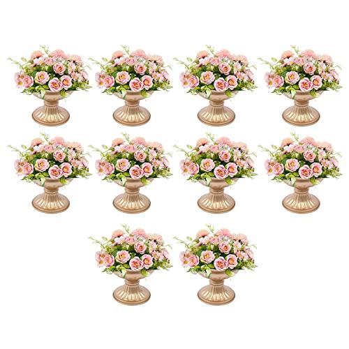 【並行輸入品】Fichiouy 10PCS Vintage Metal Trumpet Flower Vases for Party Deco_1