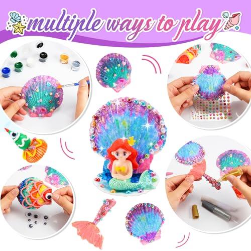【並行輸入品】WethCorp マーメイドおもちゃ 子供用 シェルペインティングキット アート\u0026クラフト 子供への返品ギフト 女の子向けゲームの画像