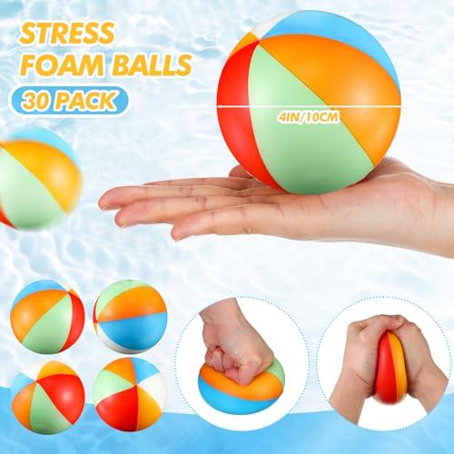 【並行輸入品】Leyndo 30 Pack 4\" Extra Large Beach Stress Balls Bulk Giant Rainの画像