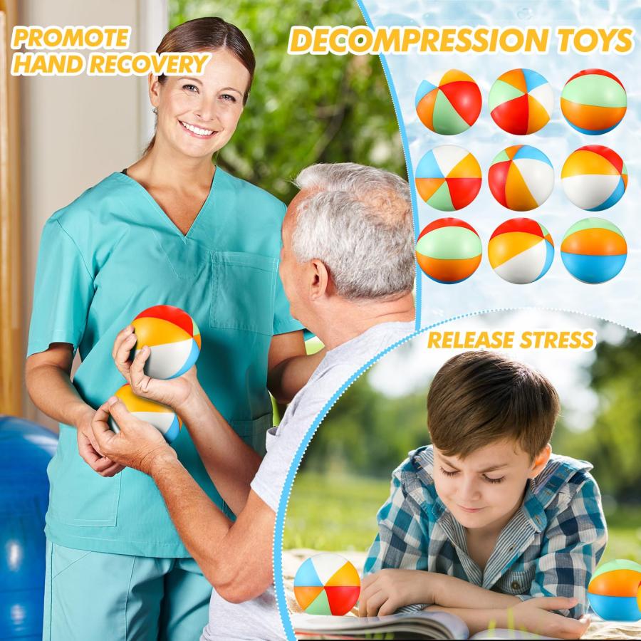 【並行輸入品】Leyndo 30 Pack 4\" Extra Large Beach Stress Balls Bulk Giant Rainの画像