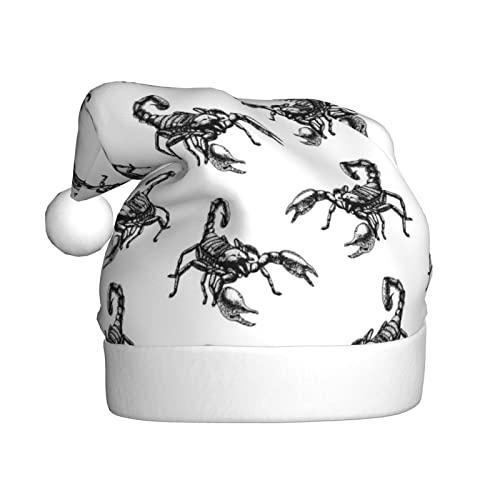 【並行輸入品】PooLpO Christmas Hat Balck Scorpion Santa Cap Plush Xmas Hat For_4
